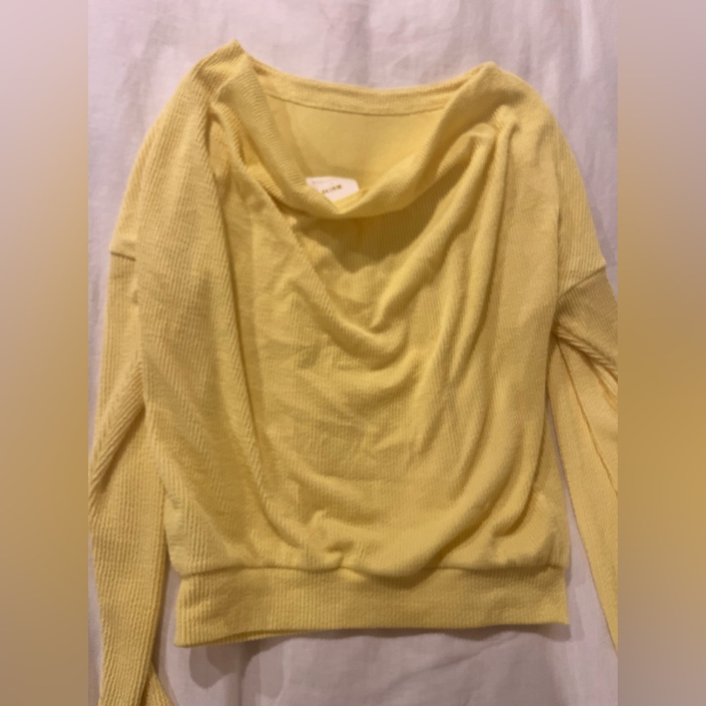 Anthropologie yellow long sleeve top